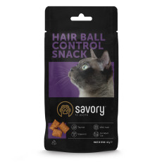 Хрустящие лакомства Savory Snack Подушечки для поощрения кошек, контроль шерстяных шариков, 60 г