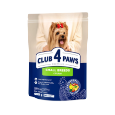 Сухой корм Club 4 Adult Small Breeds с курицей для взрослых собак малых пород, 900 г