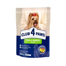 Сухой корм Club 4 Adult Small Breeds с курицей для взрослых собак малых пород, 900 г