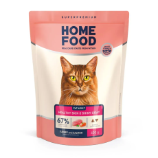 Сухий корм Home Food Skin&Shiny Coat для котів з індичкою та лососем, 400 г