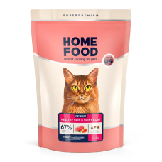Сухий корм Home Food Skin&Shiny Coat для котів з індичкою та лососем, 1,6 кг