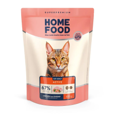 Сухий корм Home Food для активних котів з куркою та креветкою, 400 г