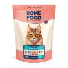 Сухий корм Home Food Sterilised котів з кроликом та журавлиною, 400 г