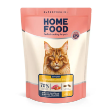 Сухий корм Home Food Sterilised Large Breed для котів з телятиною, лососем та в’яленими томатами, 400 г