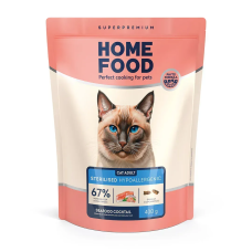 Гипоаллергенный сухой корм Home Food Sterilised для кошек морской коктейль, 400 г