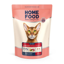 Беззерновий сухий корм Home Food Sterilised Hypoallergenic для котів з качкою та грушею, 400 г