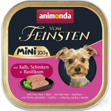 Вологий корм Animonda Vom Feinsten Adult Mini для собак міні порід з телятиною, шинкою та базиліком, 100 г