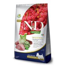 Сухой корм Farmina N&D Quinoa Dog Digestion, для собак мелких пород, при нарушении пищеварения, с ягненком и киноа, 2.5 кг