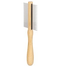 Гребінець двосторонній Flamingo Comb Double Sided Babu для собак, бамбук, 30/19 зубців, 21×7 см