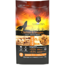 Корм сухий Ambrosia Grain Free Dog Adult Chicken & Veggies для дорослих собак усіх порід з куркою та овочами, 12 кг
