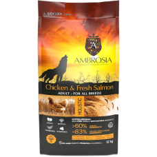 Корм сухий Ambrosia Grain Free Dog Adult Chicken & Fresh Salmon для дорослих собак усіх порід з куркою та свіжим лососем, 12 кг