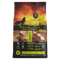 Сухой корм Ambrosia Grain Dog Adult Fresh Turkey & Duck для собак всех пород со свежей индейкой и уткой, 2 кг