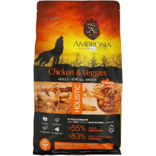 Сухий корм Ambrosia Grain Free для дорослих собак усіх порід з куркою та овочами, 2 кг