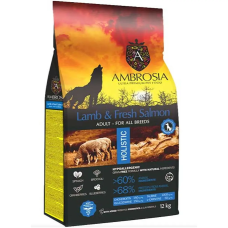 Сухой корм Ambrosia Grain Adult Dog Lamb & Fresh Salmon для собак всех пород с ягненком и свежим лососем, 12 кг