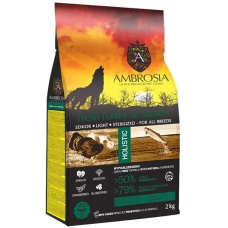 Сухой корм Ambrosia Grain Free для стареющих собак всех пород со свежей индейкой и лососем, 12 кг