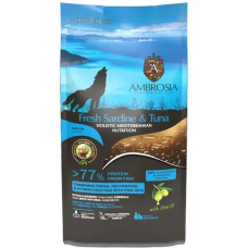Сухой корм Ambrosia Mediterranean для взрослых собак всех пород с сардиной и тунцем, 5 кг.