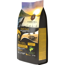 Сухой корм Ambrosia Mediterranean для взрослых собак всех пород с чувствительным пищеварением с уткой, 1,5 кг.