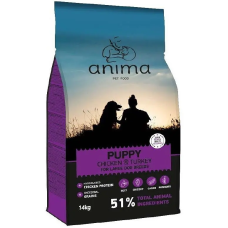 Сухой корм Anima Puppy Large Breed Chicken & Turkey для щенков больших пород с курицей, индейкой и рисом, 14 кг