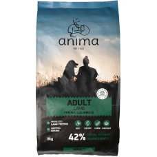 Сухой корм Anima Adult Lamb для собак всех пород с ягненком и рисом, 3 кг