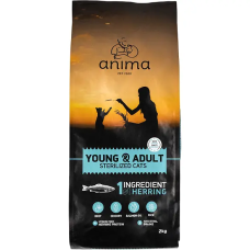 Сухой корм Anima Young & Adult Sterelized Cats для молодых и взрослых стерилизованных кошек с сельдью, 2 кг