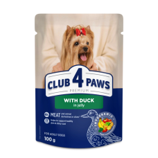 Влажный корм Club 4 Adult Dog Small Breeds with Duck in jelly с уткой в ​​желе для взрослых собак малых пород, 100 г