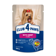 Влажный корм Club 4 Paws Adult Dog with Beef in jelly с говядиной в желе для взрослых собак, 100 г