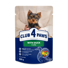 Влажный корм Club 4 Paws Puppies Small Breeds with Duck in jelly с уткой в ​​желе для щенков малых пород, 100 г
