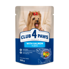 Влажный корм Club 4 Paws Adult Dog с лососем в соусе для взрослых собак, 100 г