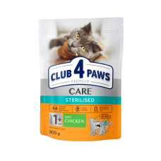 Сухой корм Club 4 Paws Adult Cats Sterilised для стерилизованных кошек, 900 г