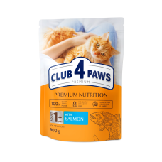 Сухой корм Club 4 Paws Adult Cats with Salmon с лососем для взрослых кошек, 900 г