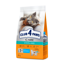 Сухой корм Club 4 Paws Adult Cats Sterilised with Salmon с лососем для стерилизованных кошек, 2 кг
