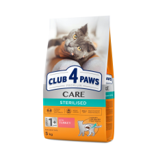 Сухой корм Club 4 Paws Adult Cats Sterilised with Turkey с индейкой для стерилизованных кошек, 5 кг