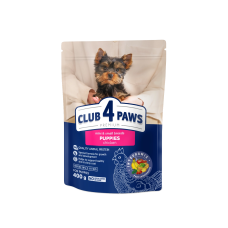 Сухой корм Club 4 Paws Puppies Mini & Small Breeds Chicken с курицей для щенков малых и миниатюрных пород до 12 месяцев, 400 г
