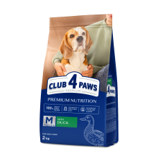 Сухой корм Club 4 Paws Adult Medium Breeds Duck с уткой для взрослых собак средних пород, 2 кг