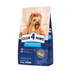 Сухой корм Club 4 Paws Adult Mini & Small Breeds with Salmon с лососем для взрослых собак малых и миниатюрных пород, 2 кг