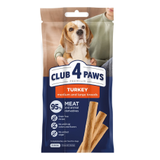 Мясная палочка Club 4 Paws с индейкой для собак средних и больших пород, 3х20 г
