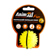 Игрушка AnimAll Fun мяч каштан для собак, желтая