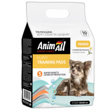 Пелюшки AnimAll Puppy Training Pads для собак і цуценят, з ароматом ромашки, 60×60 см, 10 шт