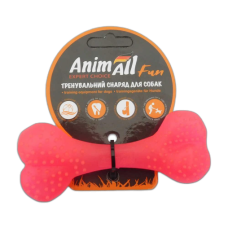 Игрушка AnimAll Fun кость, коралловая, 12 см