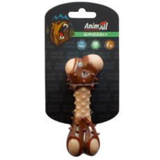 Игрушка кость с ароматом мяса S, beige / brown AGrizZzly