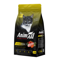 Сухий корм AnimAll для котів, зі свіжою куркою, 1.5 кг