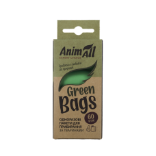 Біорозкладні пакети AnimAll GreenBags для прибирання за собакою, 4х15 шт