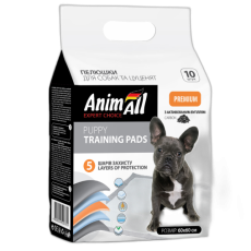 Пеленки AnimAll Puppy Training Pads для собак и щенков, с активированным углем, 60×60 см, 10 шт
