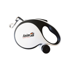 Повідець-рулетка AnimAll S з диспенсером, для собак вагою до 15 кг, 3 м, білий
