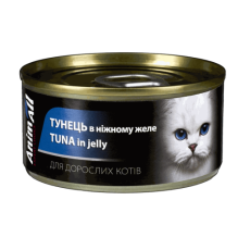 Консервы AnimAll для кошек, тунец в нежном желе, 85 г