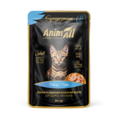 Влажный корм AnimAll для кошек, тунец, 80 г