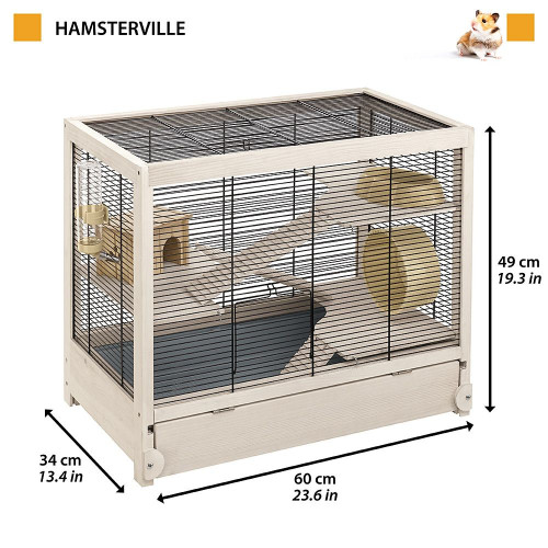 Деревяна клітка Ferplast Hamsterville для хом`яків та мишей