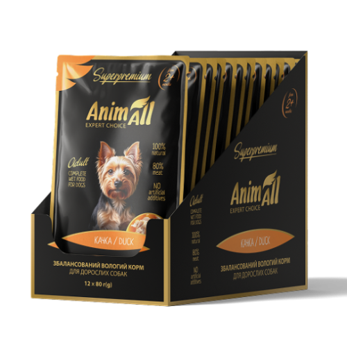 Вологий корм AnimAll для собак, качка, 80 г