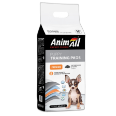 Пеленки AnimAll Puppy Training Pads для собак и щенков, с активированным углем, 60×60 см, 50 шт