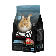 Сухий корм AnimAll для котів, лососем, білою рибою та свіжою індичкою, 400 г